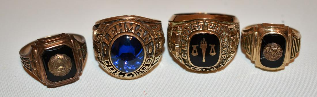 LOT (4) ASSORTED 10KT HIGH SCHOOL/COLLEGE RINGS (1 of 10)