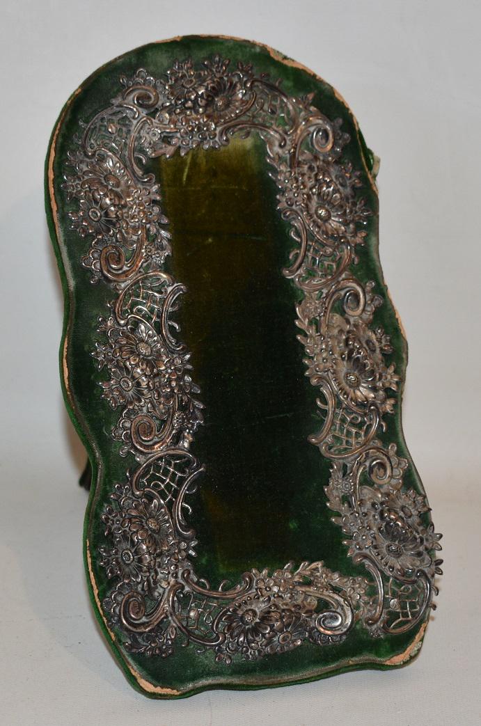 VICTORIAN STERLING/VELVET STICK PIN STAND, 19TH C. (1 of 7)