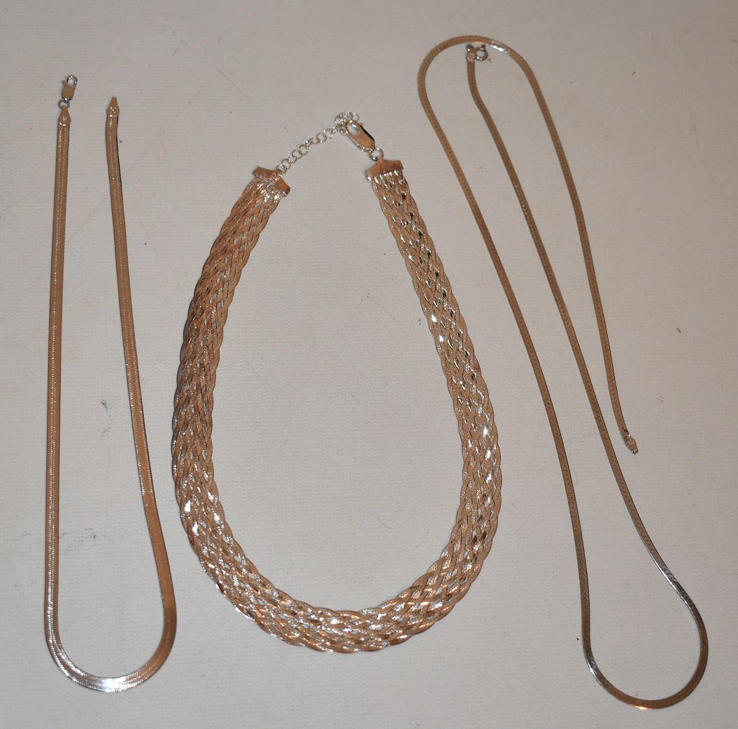 LOT (3) CONTEMPORARY STERLING NECKLACES, 20TH C. (1 of 12)