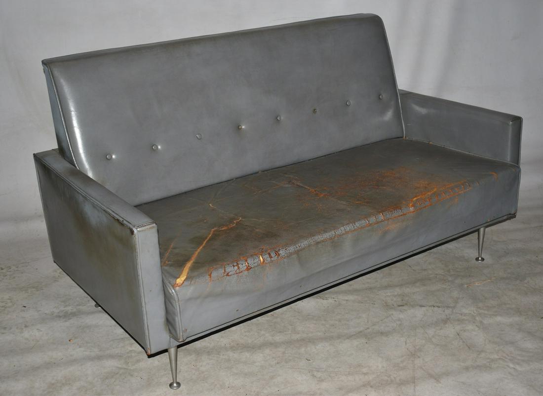 GEORGE NELSON/HERMAN MILLER LEATHER LOVESEAT, C 1940/50 (1 of 8)
