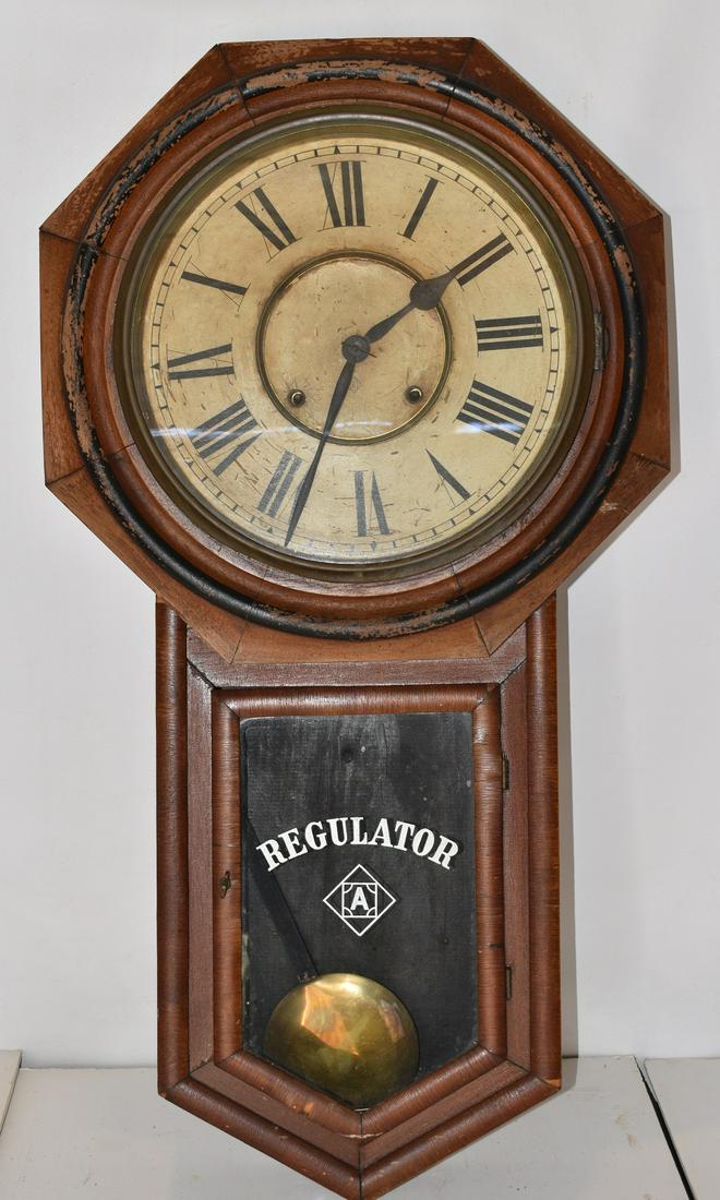 ANSONIA SCHOOL HOUSE REGULATOR WALL CLOCK, 19TH C. (1 of 7)