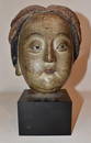 RARE CHINESE PAINTED/LACQUERED MUD HEAD 13/14TH C.