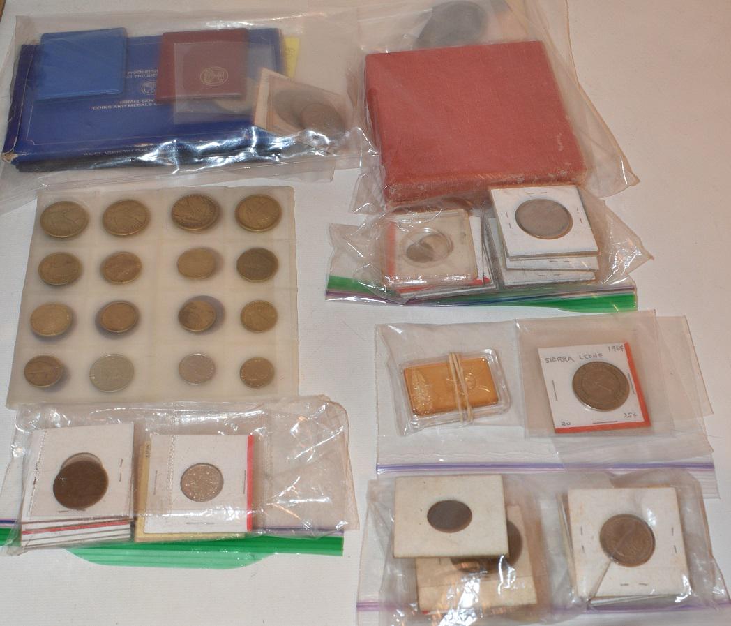 LOT ASST. FOREIGN COINS, MILITARY MEDALS INCL. FINISH (1 of 7)