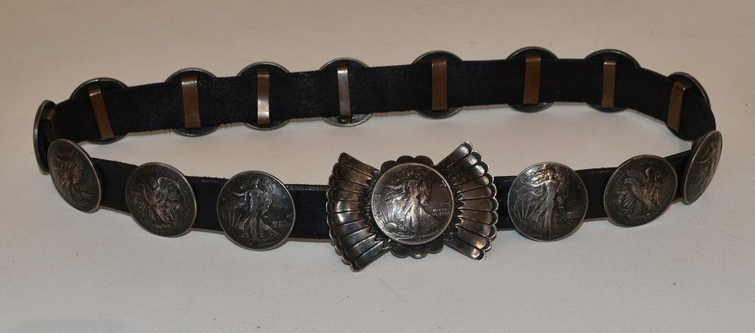 NAVAJO "BUFFALO DANCER" COIN/SILVER COWBOY HAT BAND (1 of 12)