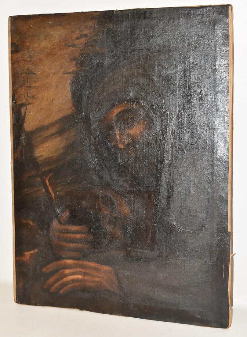 O/C SPANISH COLONIAL FIGURE W/ SKULL/CRUCIFIX, UNSIGNED (1 of 7)