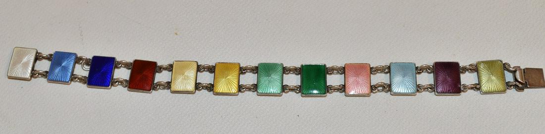 DANISH MODERN GUILLOCHE ENAMELED BRACELET, C. 1950 (1 of 6)