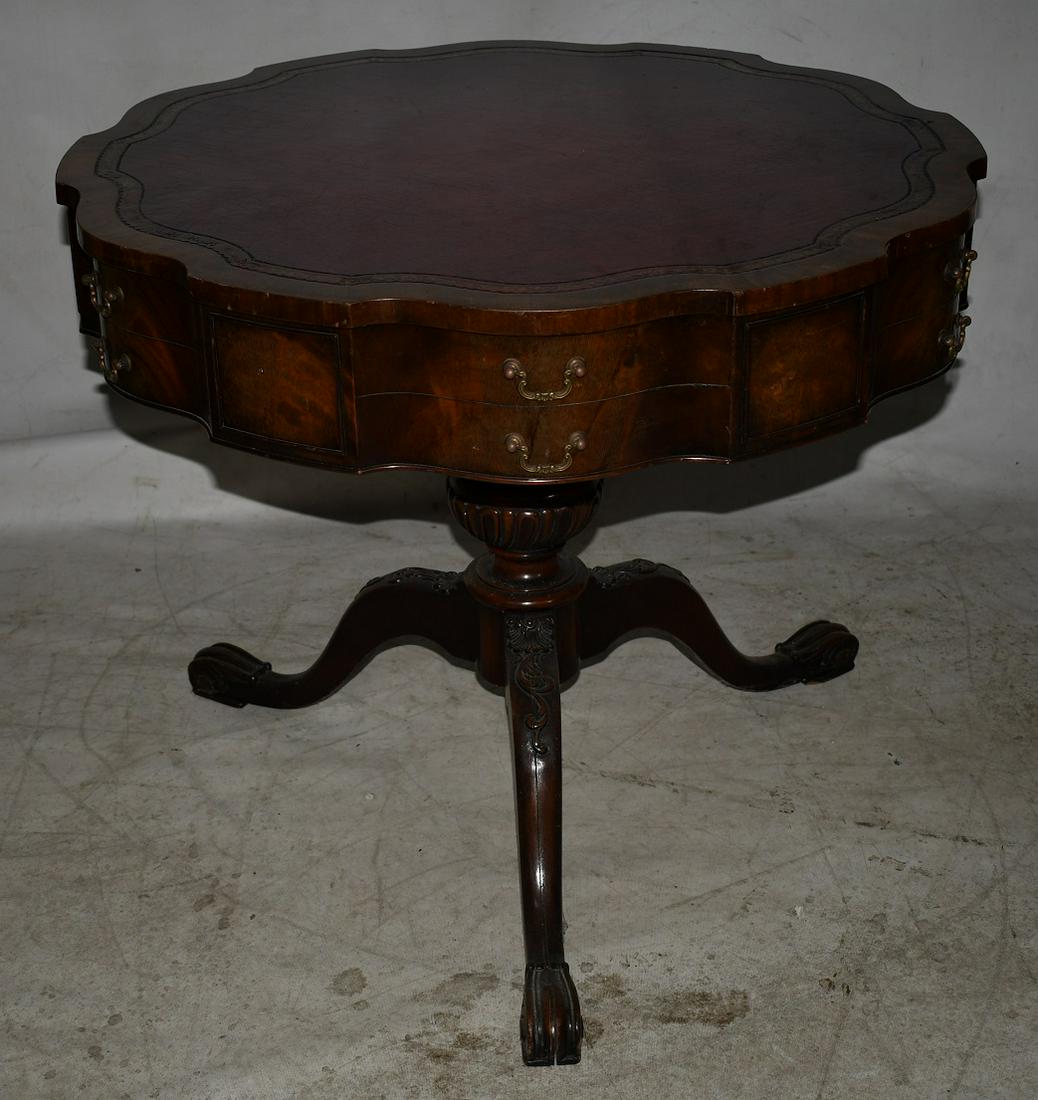 REGENCY STYLE MAHOGANY DRUM TABLE, 20TH C. (1 of 7)
