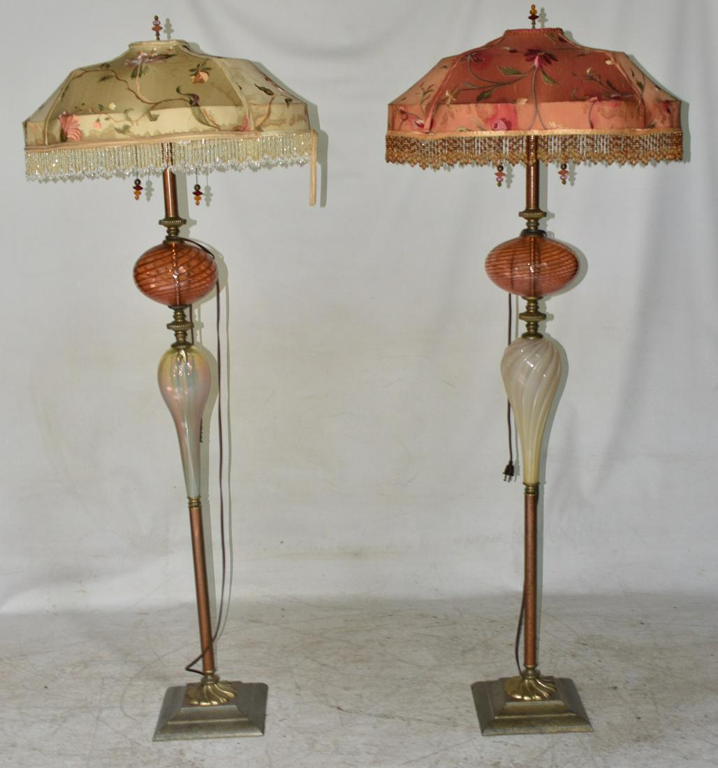 PAIR DESIGNER STYLE FLOOR LAMPS, 20/21ST C. (1 of 9)