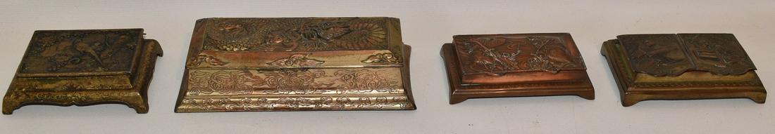 LOT (4) ART DECO CHINESE/JAPANESE THEME STAMP BOXES (1 of 20)