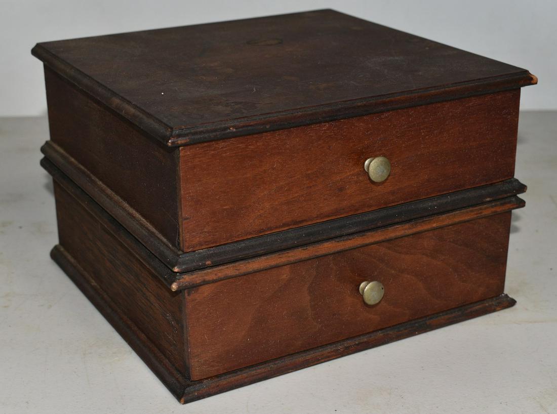 COUNTRY 2 DRAWER SEWING CABINET, 19TH C. (1 of 5)