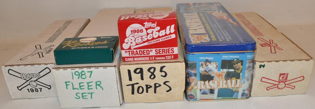 LARGE LOT COMPLETE SETS BASEBALL CARDS 1985, 1986, 1987 (1 of 4)