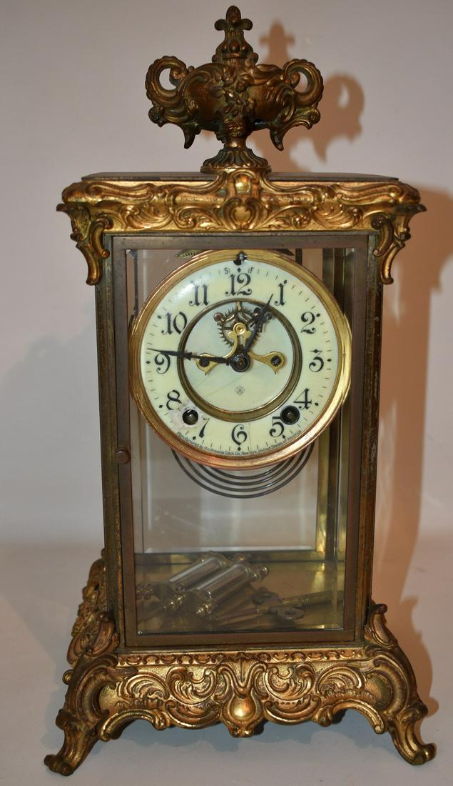 ANSONIA CRYSTAL REGULATOR MANTLE CLOCK, 19/20TH C. (1 of 7)