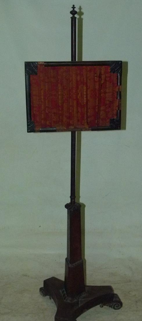 EMPIRE CARVED MAHOGANY FIRE SCREEN, C. 1830 (1 of 9)