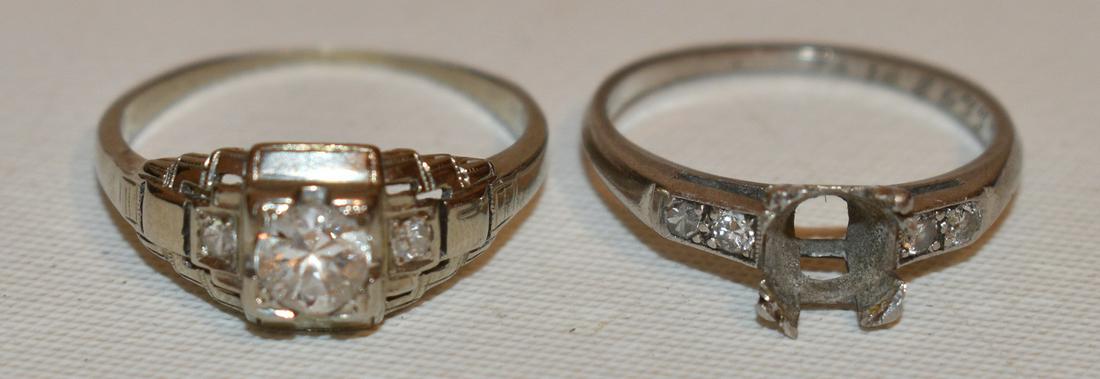 LOT (2) ART DECO 18KT/PLATINUM RINGS, C. 1920 (1 of 10)
