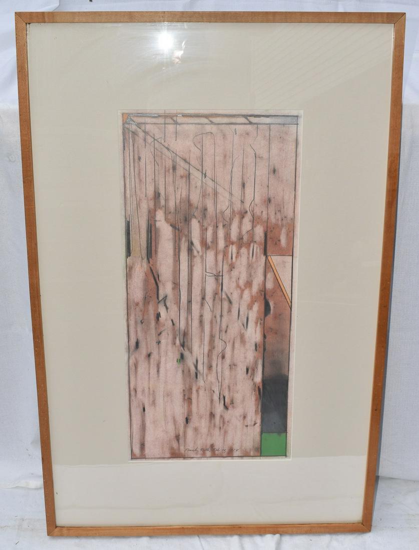 PASTEL/GRAPHITE SIGNED FRANK ROTH FEB. 14, 1978: PASTEL/GRAPHITE SIGNED FRANK ROTH FEB. 14, 1978 GALLERY LABEL VERSO LOUIS K. MEISEL, PRINCE ST, NY, 23" X 11"