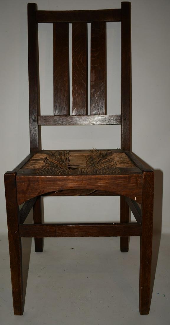 GUSTAV STICKLEY DESK/SIDE CHAIR, C. 1910 (1 of 8)