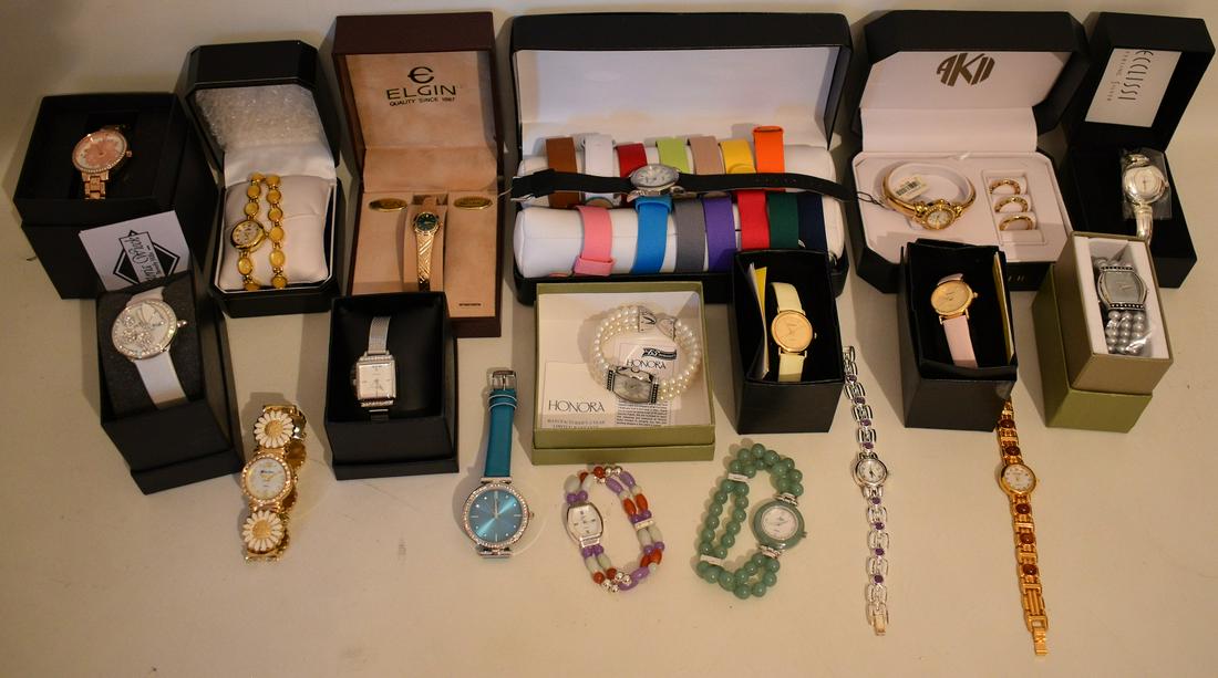 LARGE LOT ASSORTED COSTUME JEWELRY - WATCHES (1 of 13)