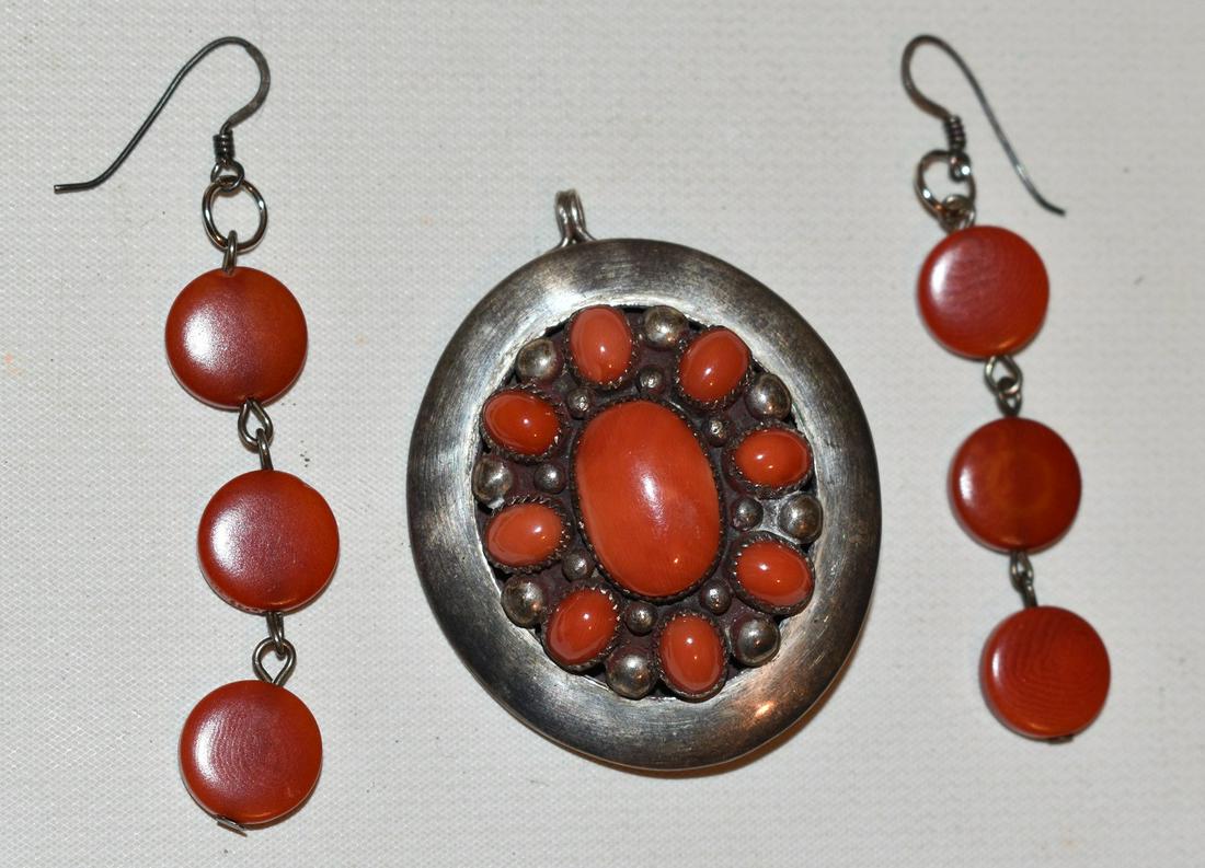 SOUTHWEST AMERICAN INDIAN BROOCH/PENDANT/EARRINGS (1 of 5)