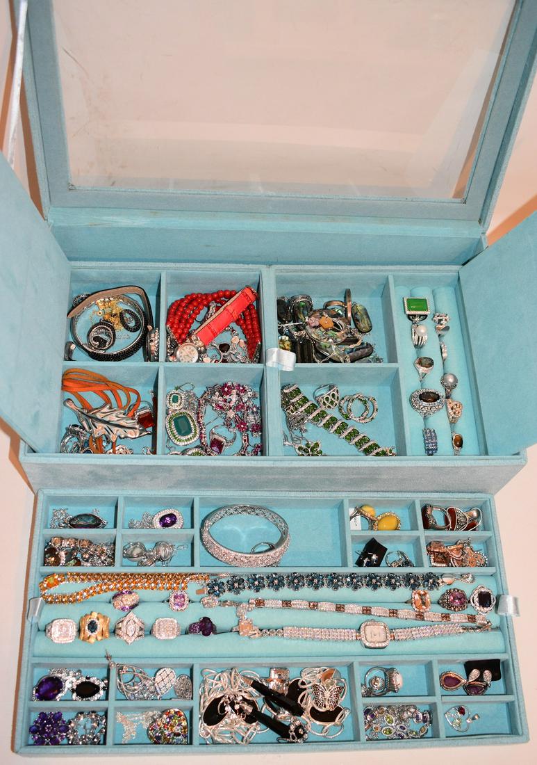 LOT ASST.  JEWELRY INCL. STERLING WEIGHT 38.3 OZS. (1 of 14)