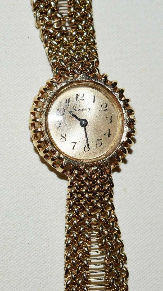FINE GENEVA 14KT YELLOW GOLD WRISTWATCH/BAND, C 1950/60 (1 of 8)
