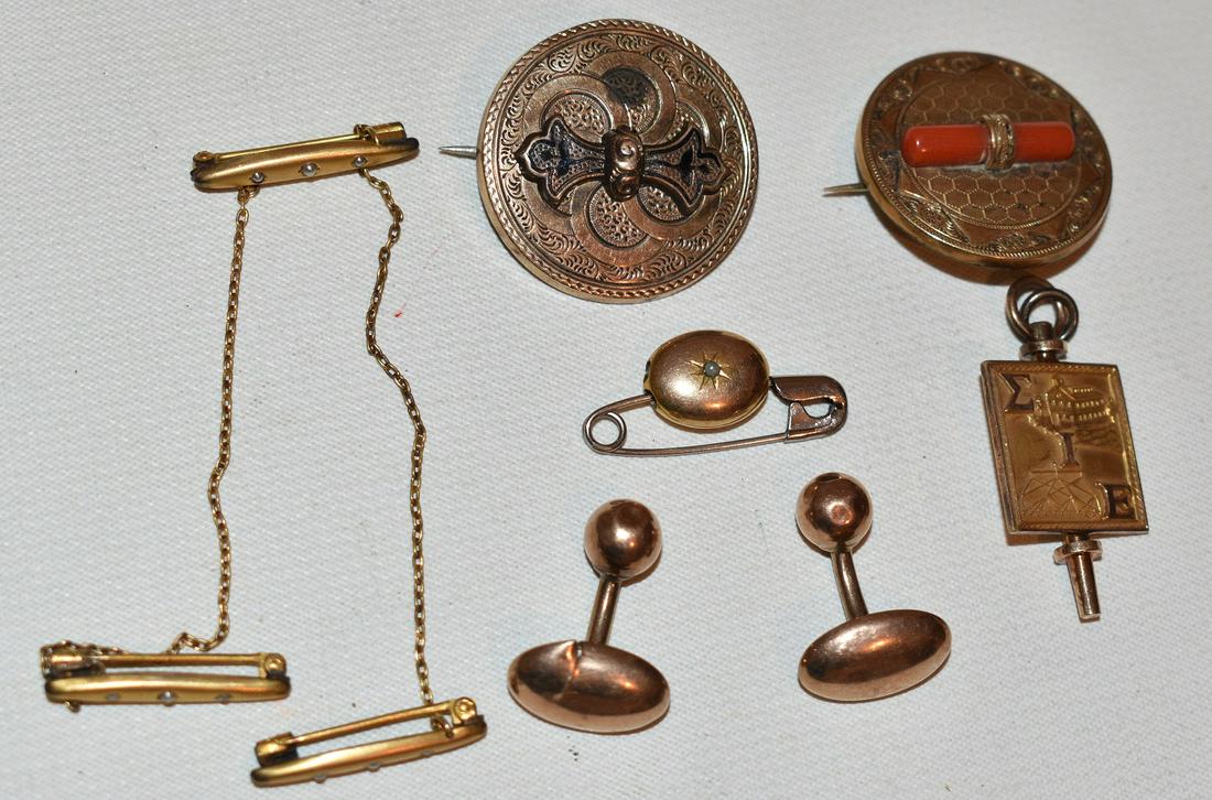 LOT ASSORTED YELLOW GOLD FINDINGS INCL. LOW KARAT (1 of 9)