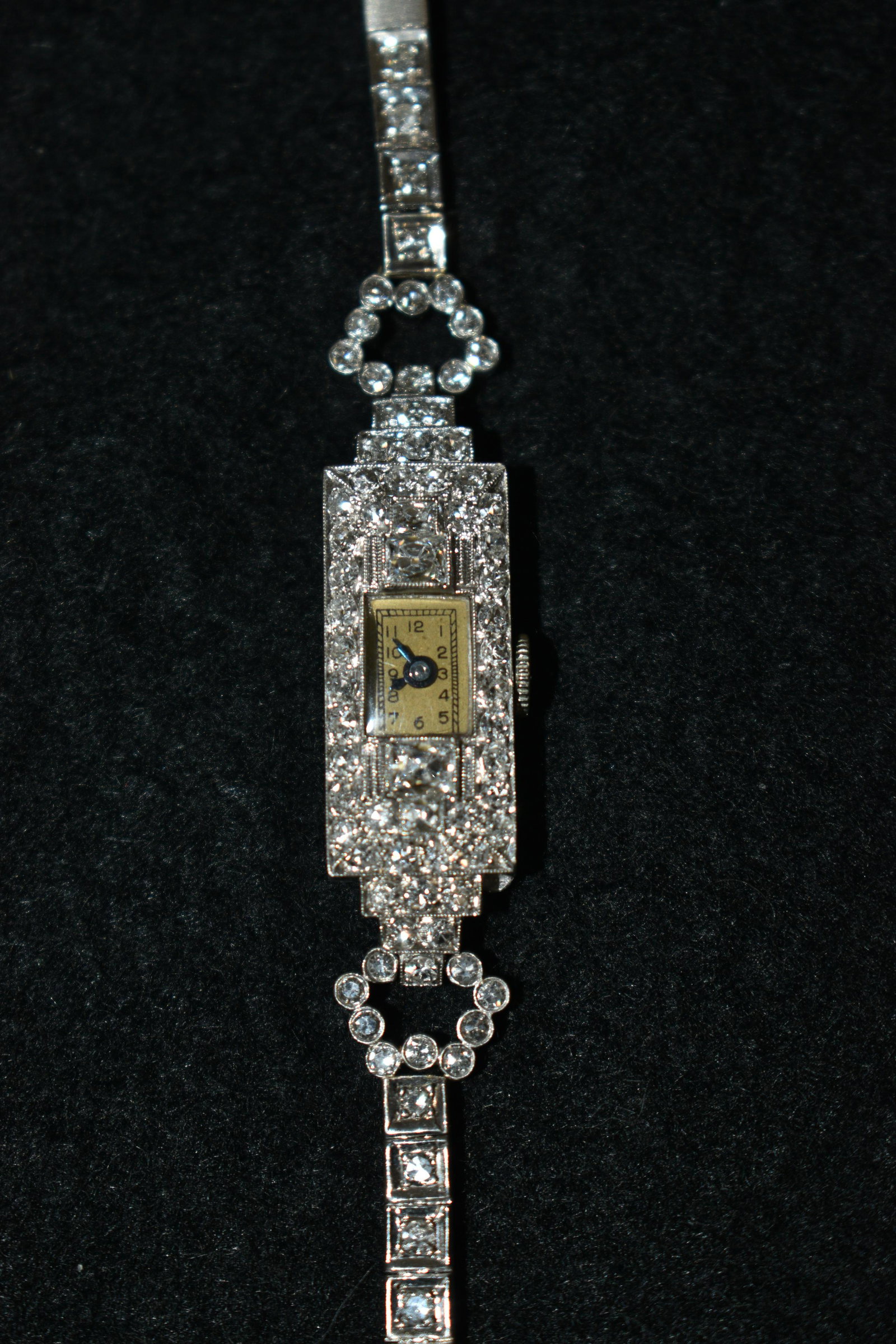 FINE ART DECO PLATINUM/DIAMOND WRISTWATCH W/ APPROX. 3 (1 of 15)