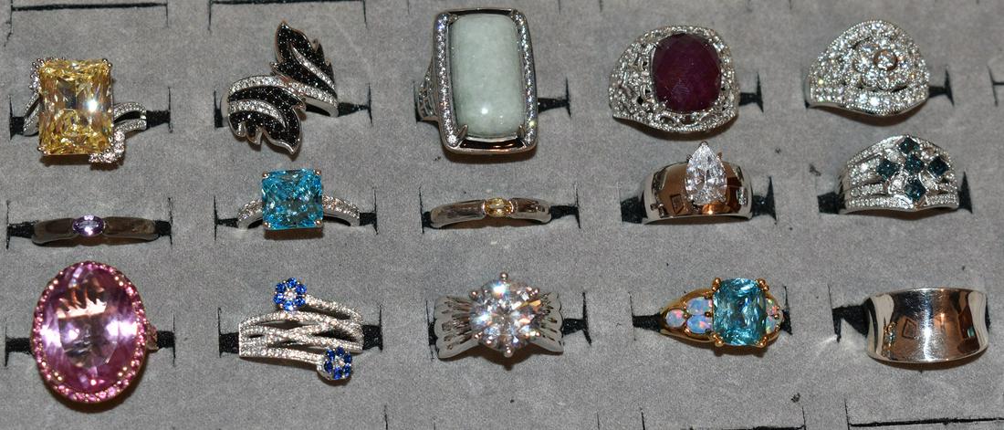 BAG LOT ASSORT. STERLING RINGS W/VARIOUS STONES (1 of 6)
