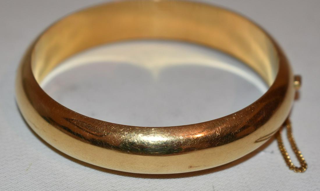 FINE ART DECO 18KT YELLOW GOLD BANGLE BRACELET (1 of 5)