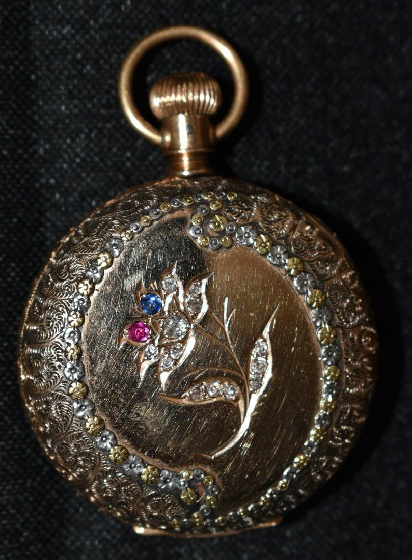 VICT. 14 KT Y/G DIA/RUBY/SAPPHIRE R. LANNIER GENEVA (1 of 7)