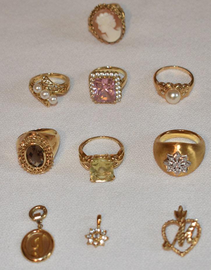 LOT ASST. CONTEMPORARY 14 KT YELLOW GOLD RINGS/PENDANTS (1 of 11)