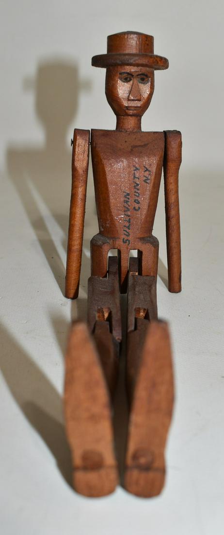 FOLK ART CARVED PINE DANCING JIGGER SIGNED OR ATTRIB.. (1 of 5)