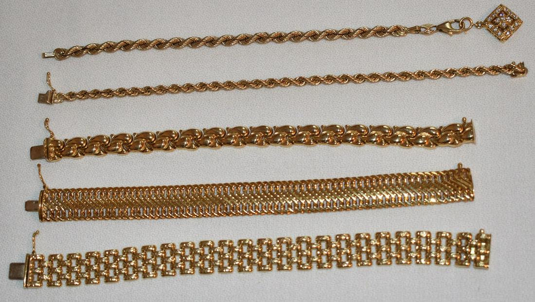 LOT ASSORTED CONT. 14KT YELLOW GOLD BRACELETS, 20TH C. (1 of 11)