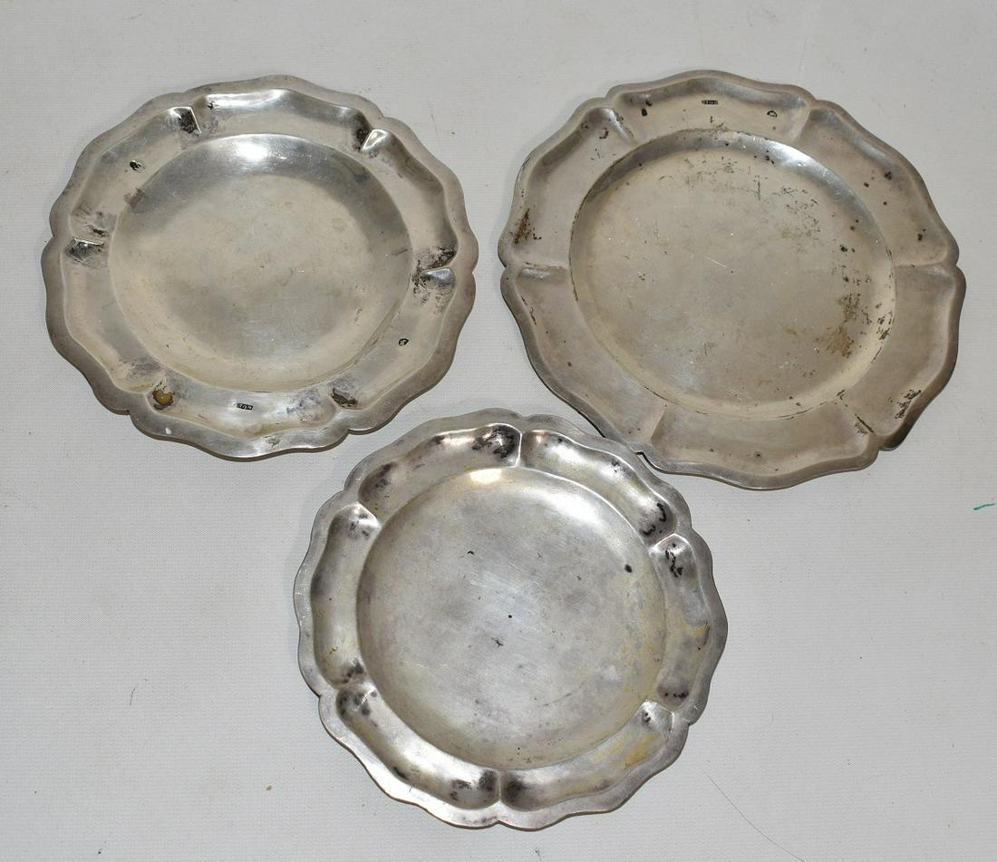 3 WM. & MARY STERLING/SILVER PLATES HALLMARKED 17/18THC (1 of 10)