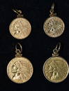 4 IMPRESSED INDIAN GOLD COINS INCL QUARTER & 1/2 EAGLE