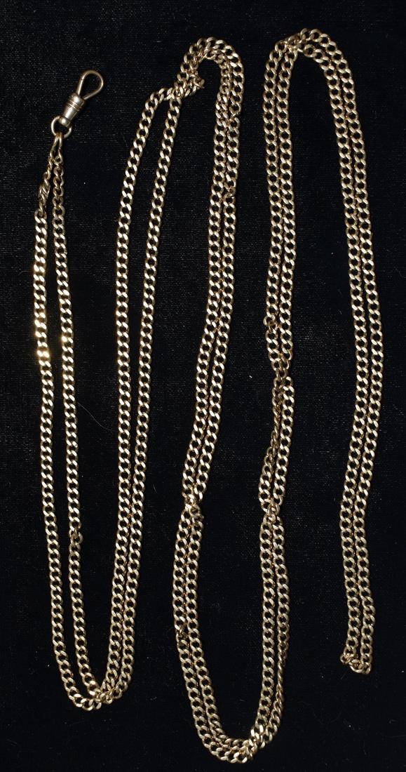 FINE VICTORIAN 14KT YELLOW GOLD POCKET WATCH CHAIN (1 of 11)