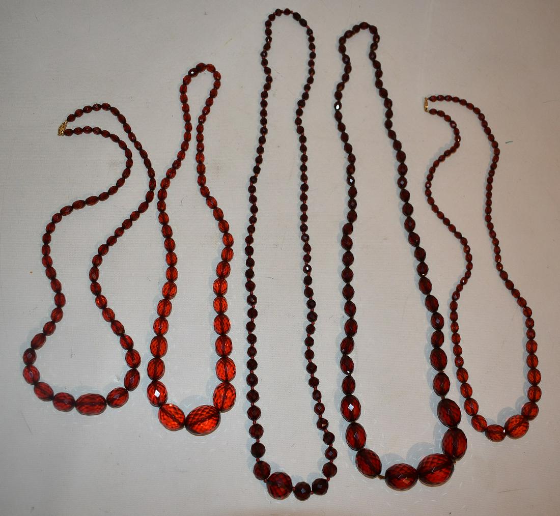 LOT ASSORTED COSTUME JEWELRY INCL. PLASTIC CHERRY AMBER (1 of 7)
