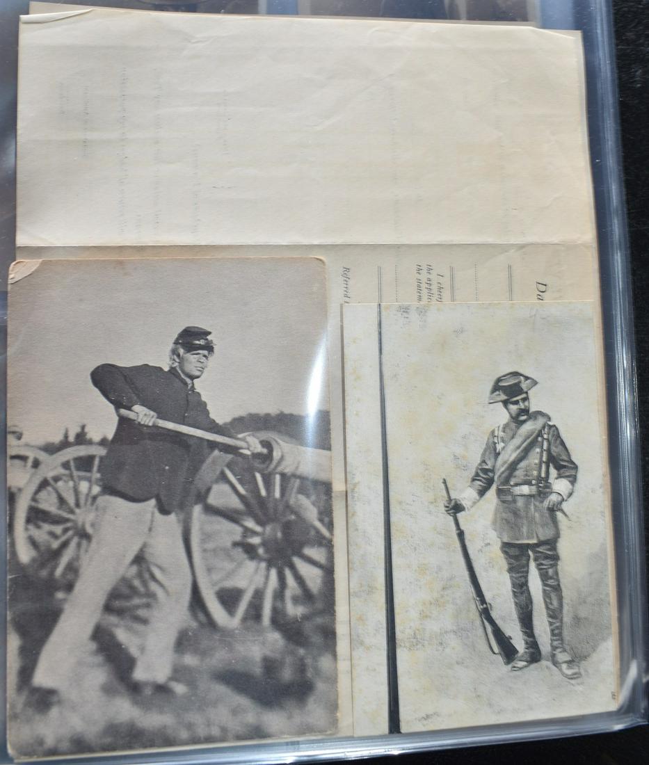 3-RING BINDER - APPROX. 106 POSTCARDS - WWI & WWII: 3-RING BINDER - APPROX. 106 POSTCARDS - WWI & WWII SOLDIERS MAIL