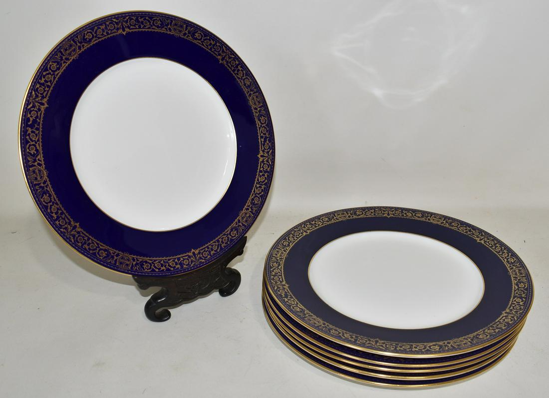 SET (6) MINTON PORCELAIN SHOW PLATES W/COBALT (1 of 7)