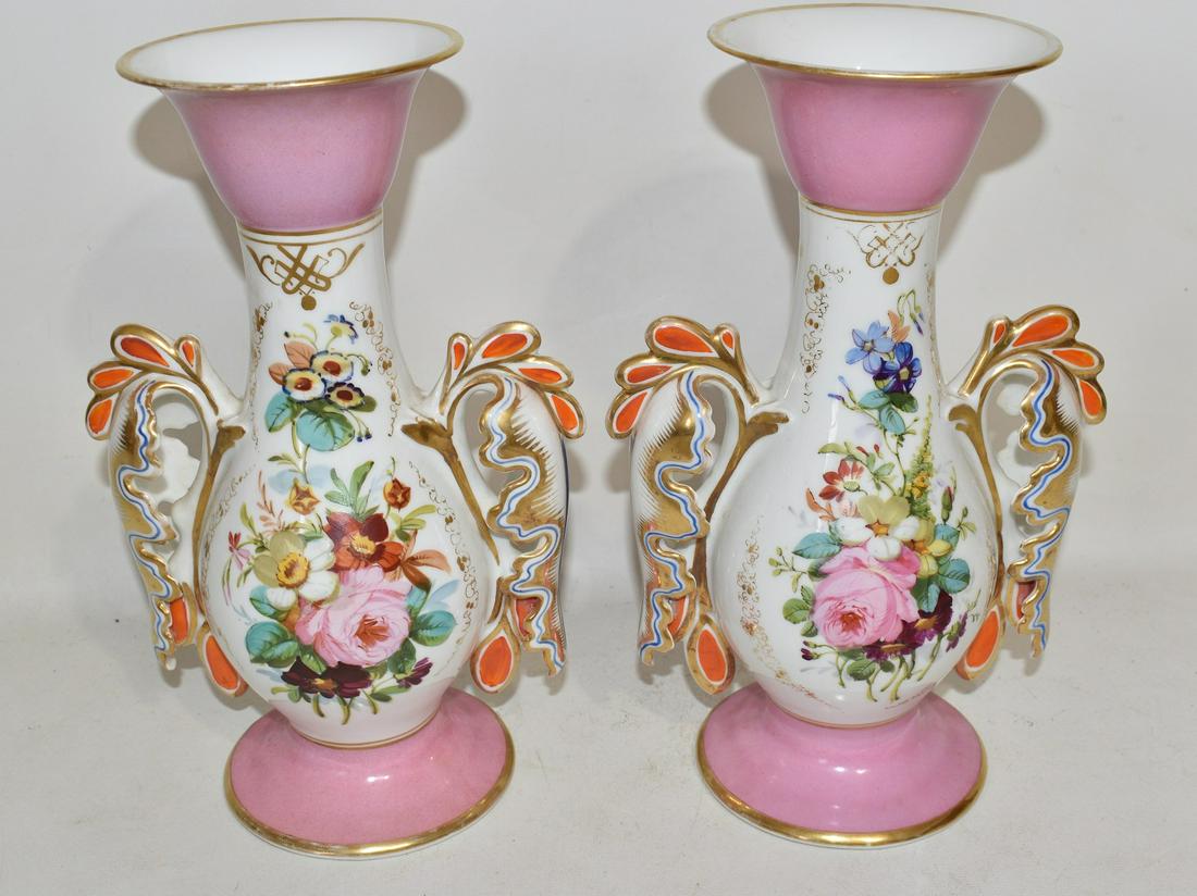 PR. H/P OLD PARIS PORCELAIN FLOWER VASES, 19/20TH C. (1 of 7)