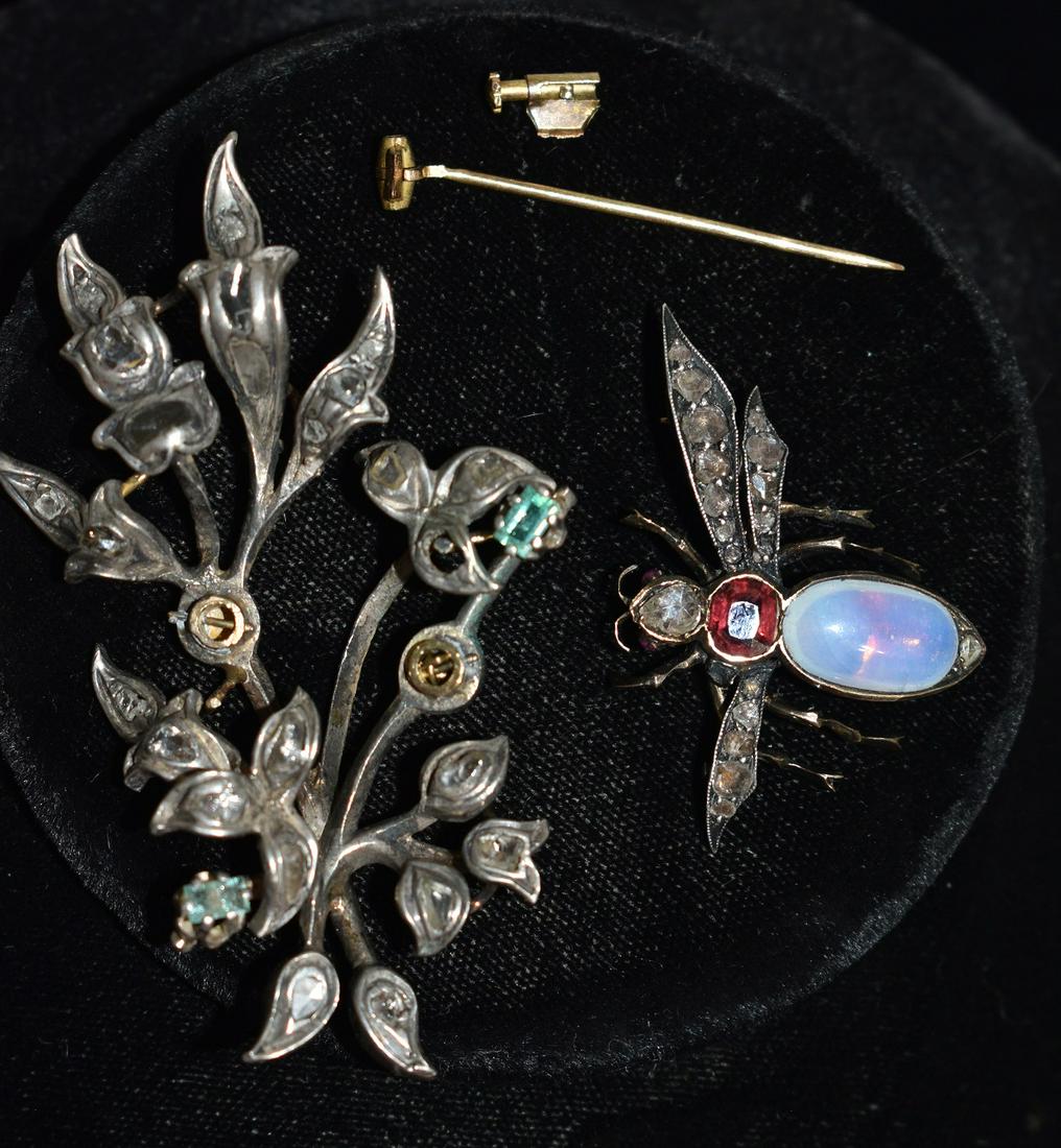 LOT (2) VICTORIAN/ART DECO 14/10 KT. WHITE GOLD, MINE (1 of 7)