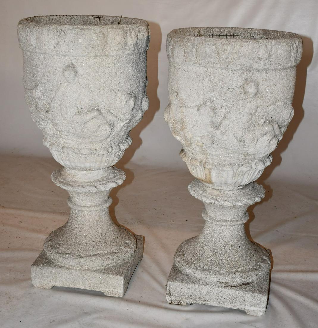 PR. CLASSICAL CAST STONE/SHELL JARDINIERES, 19TH C. (1 of 7)