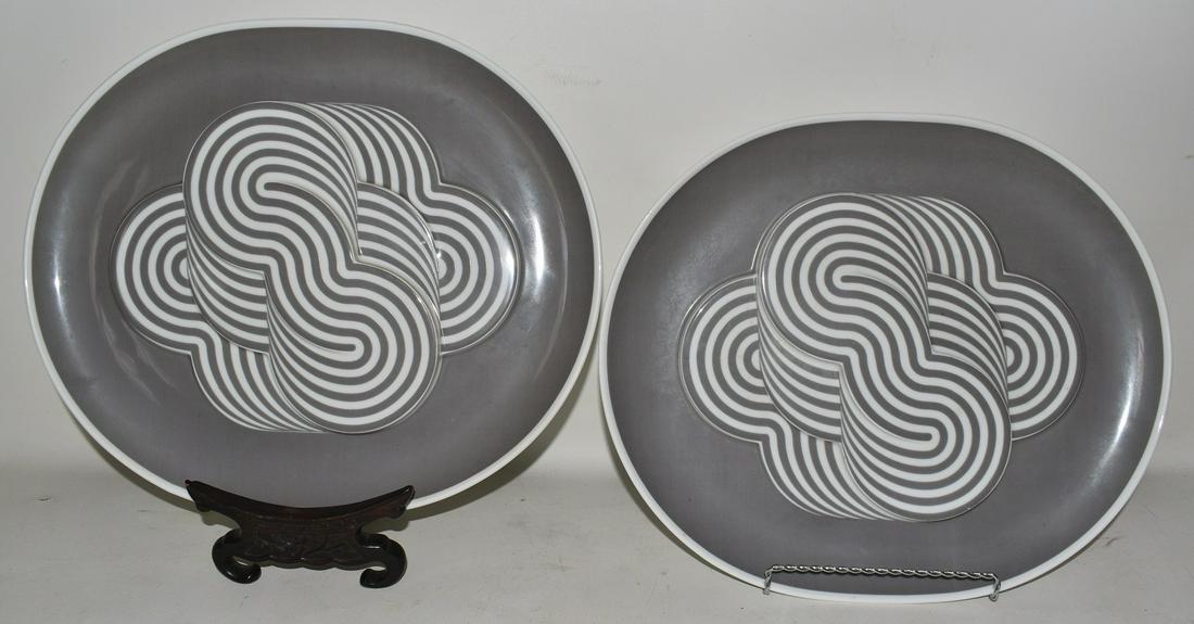(2) ROSENTHAL ART MODERN PORCELAIN PLATTERS, 20TH C. (1 of 9)