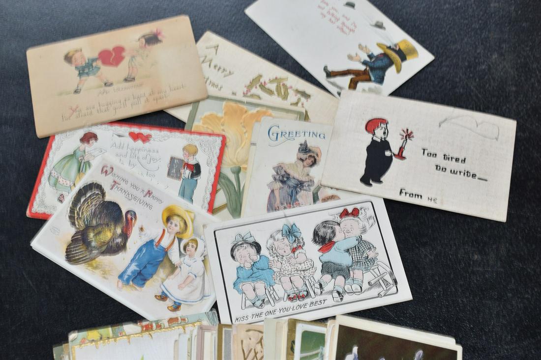 BOX LOT - 650 POSTCARDS - MIXED HOLIDAY, C. 1900 - 1930 (1 of 5)