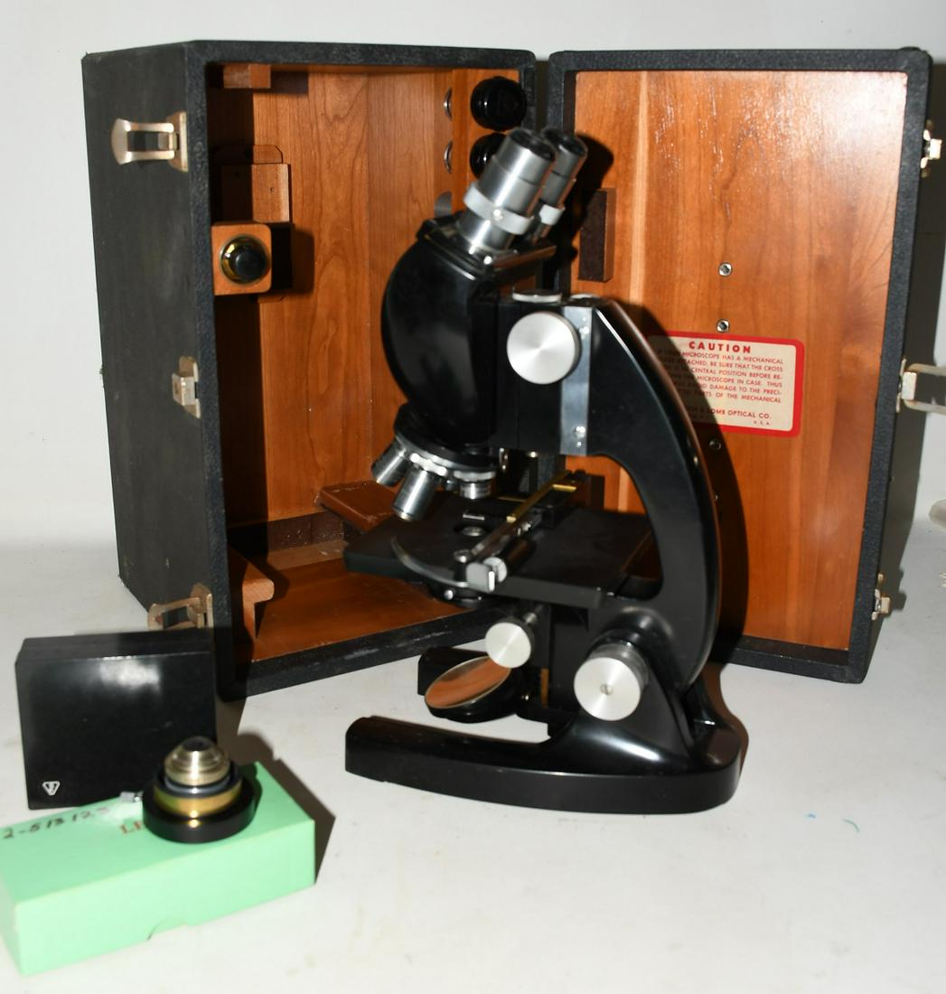 BAUSCH & LOMB MODEL XB 8458 MICROSCOPE W/FITTED CASE (1 of 10)