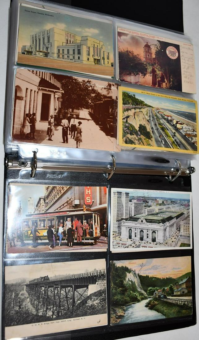 3-RING BINDER - POSTCARDS - TRAIN STATION - DEPOT (1 of 20)