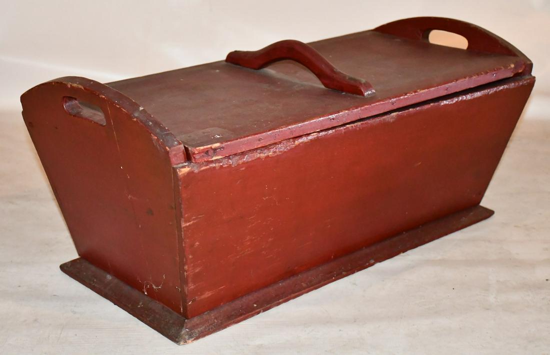 COUNTRY PAINTED (RED) DOUGH BOX, 19TH C. (1 of 4)