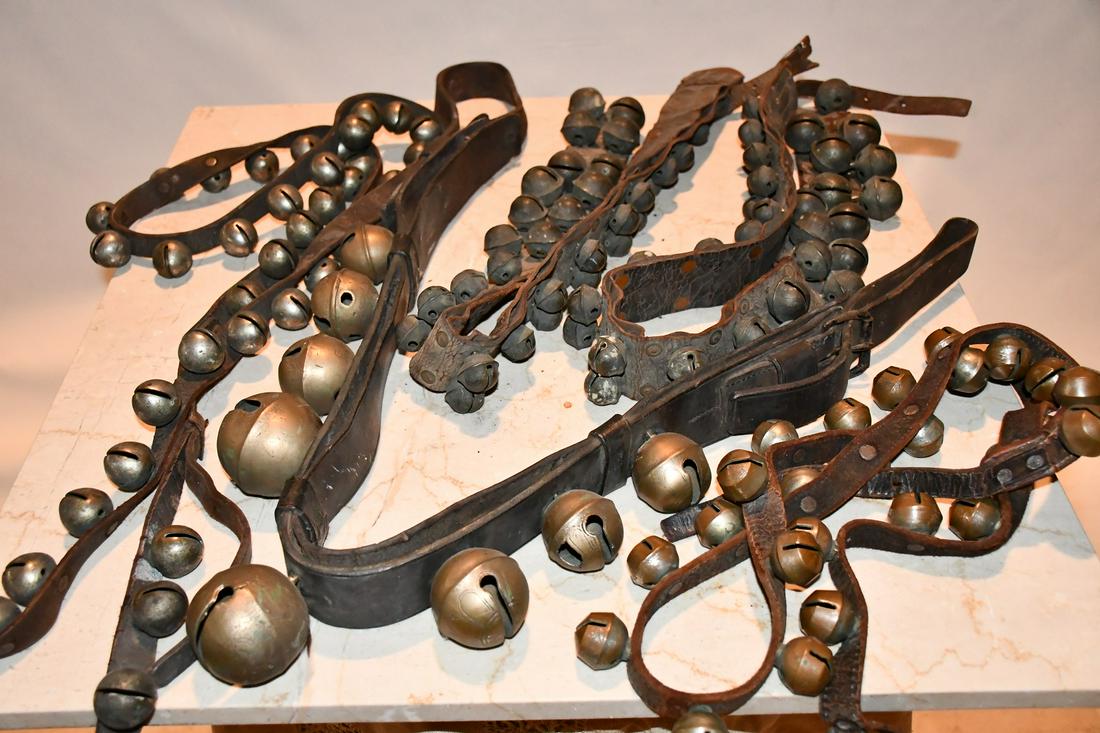 LARGE LOT OF SLEIGH BELLS, 19TH C. (1 of 4)