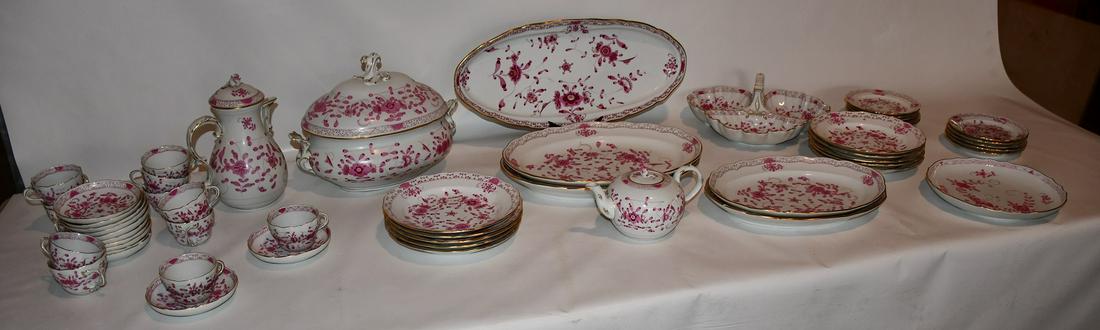 LOT (42) EXCEPTIONAL MEISSEN FLORAL PORCELAIN CHINA (1 of 18)