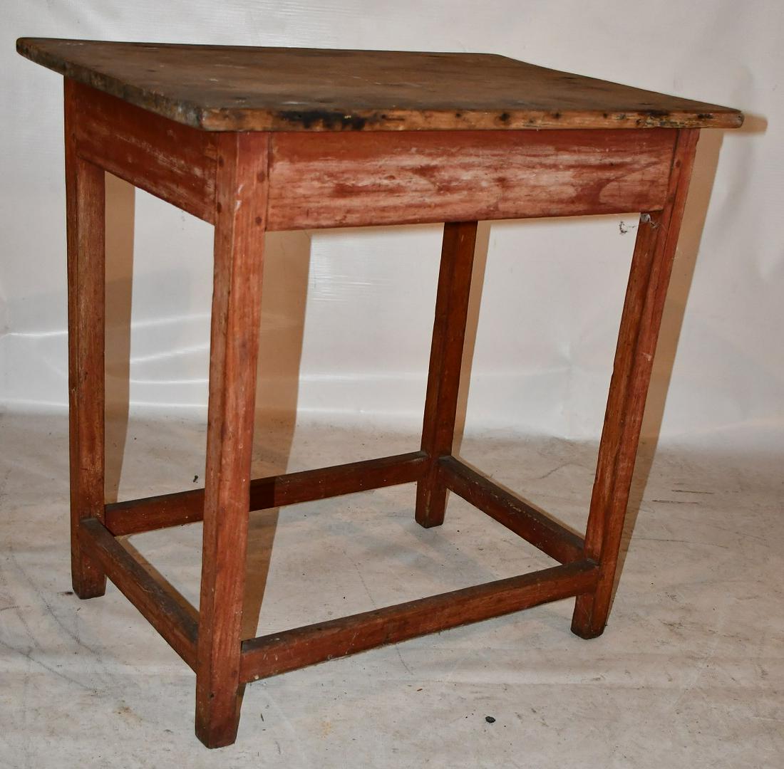 HUDSON VALLEY CHERRY SIDE TABLE W/ BOX STRETCHER BASE (1 of 9)