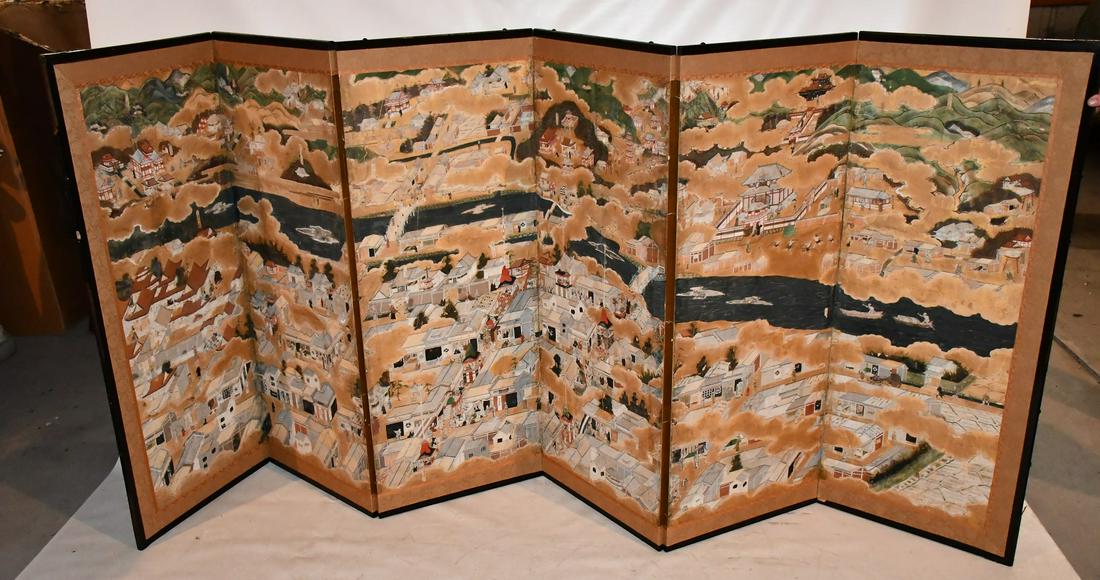CHINESE W/C DRESSING SCREEN, 18/19TH C. (1 of 16)